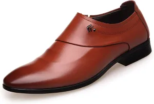 HOOENG Smoking Loafer for Men Breathable Burnished Toe Loafer Shoes Vegan Leather Flat Heel Resistant Anti-Slip Flexible Walking Slip On (Color : Yellow, Size : 7)