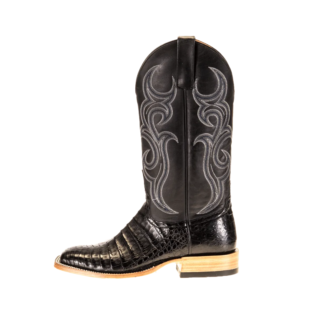 Horse Power Men's Anderson Bean Top Hand Black Caiman Boots