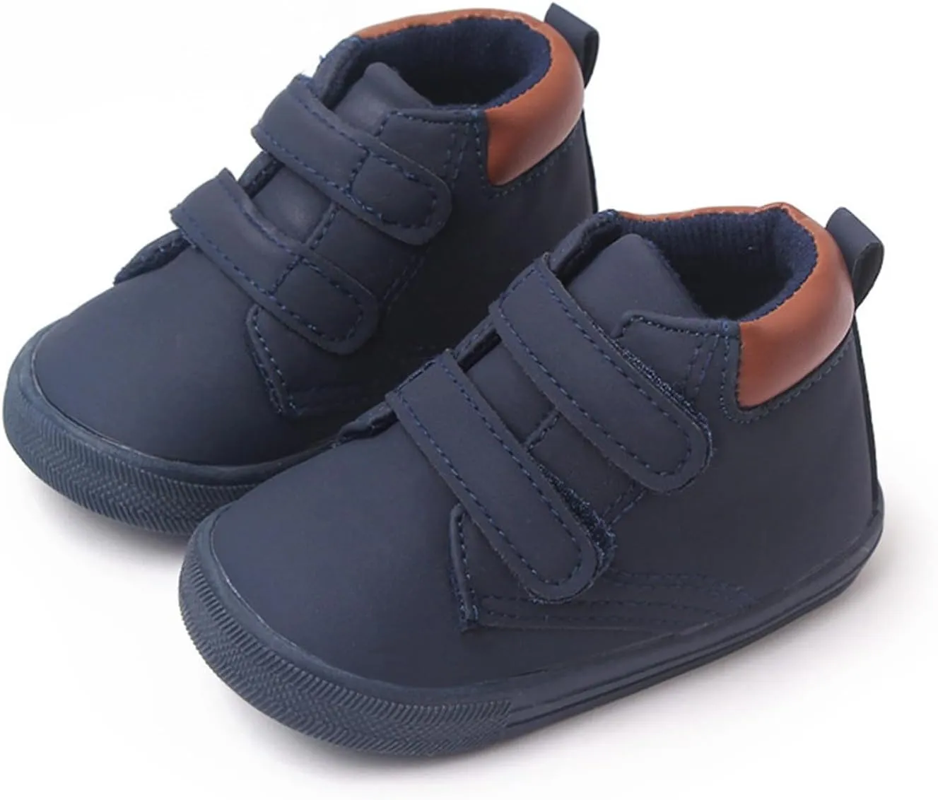 Infant Boys High-top Sneaker Cowboy Baby Brown Shoes Fashion Suede Leather Lace-Up Soft Flat Walking Ankle Boots Girl Shoes Size 2