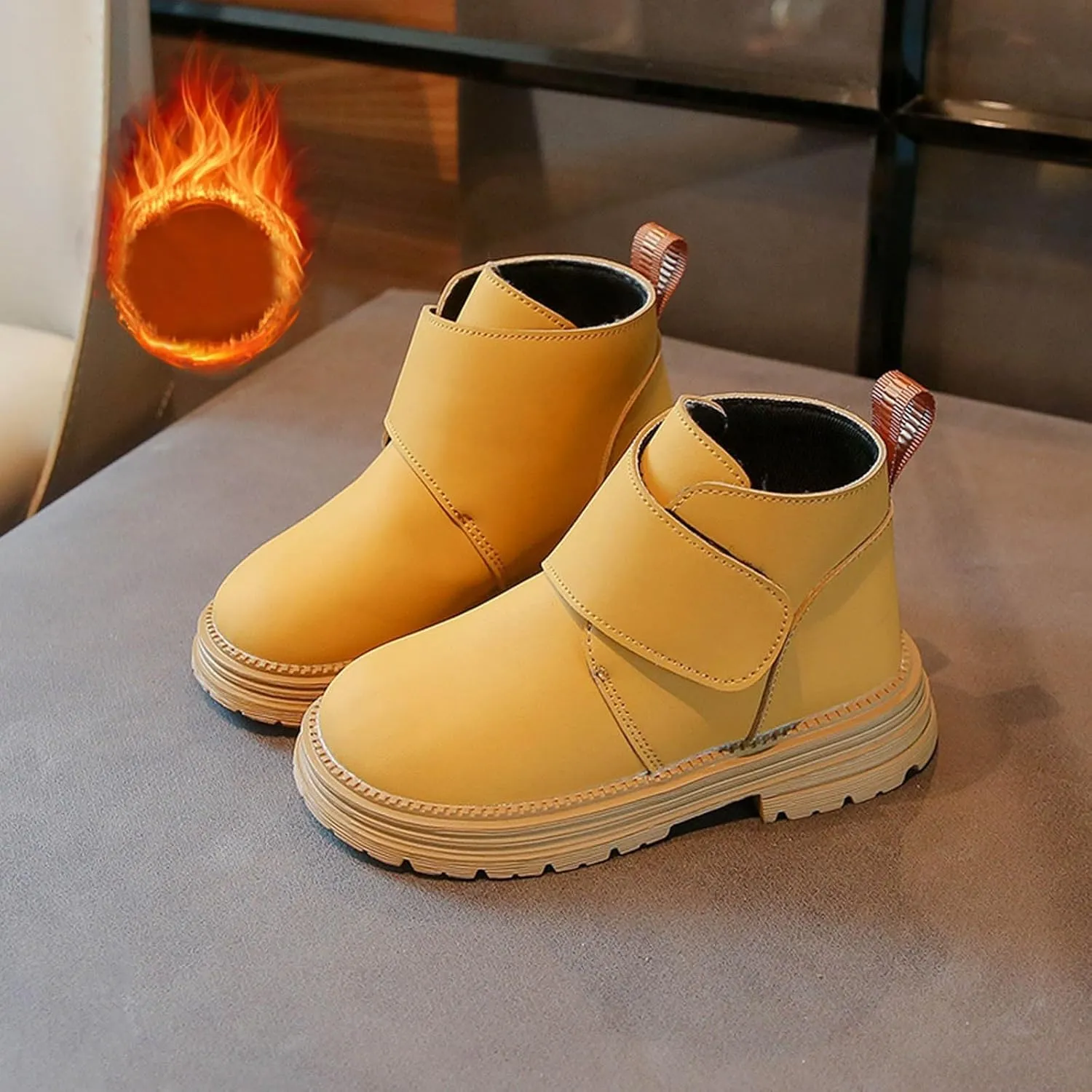 Infant Toddler Kids Winter Ankle Boot Solid Classic Water Proof Rubber Soft Sole Anti Slip Shoes for Outdoor Casual