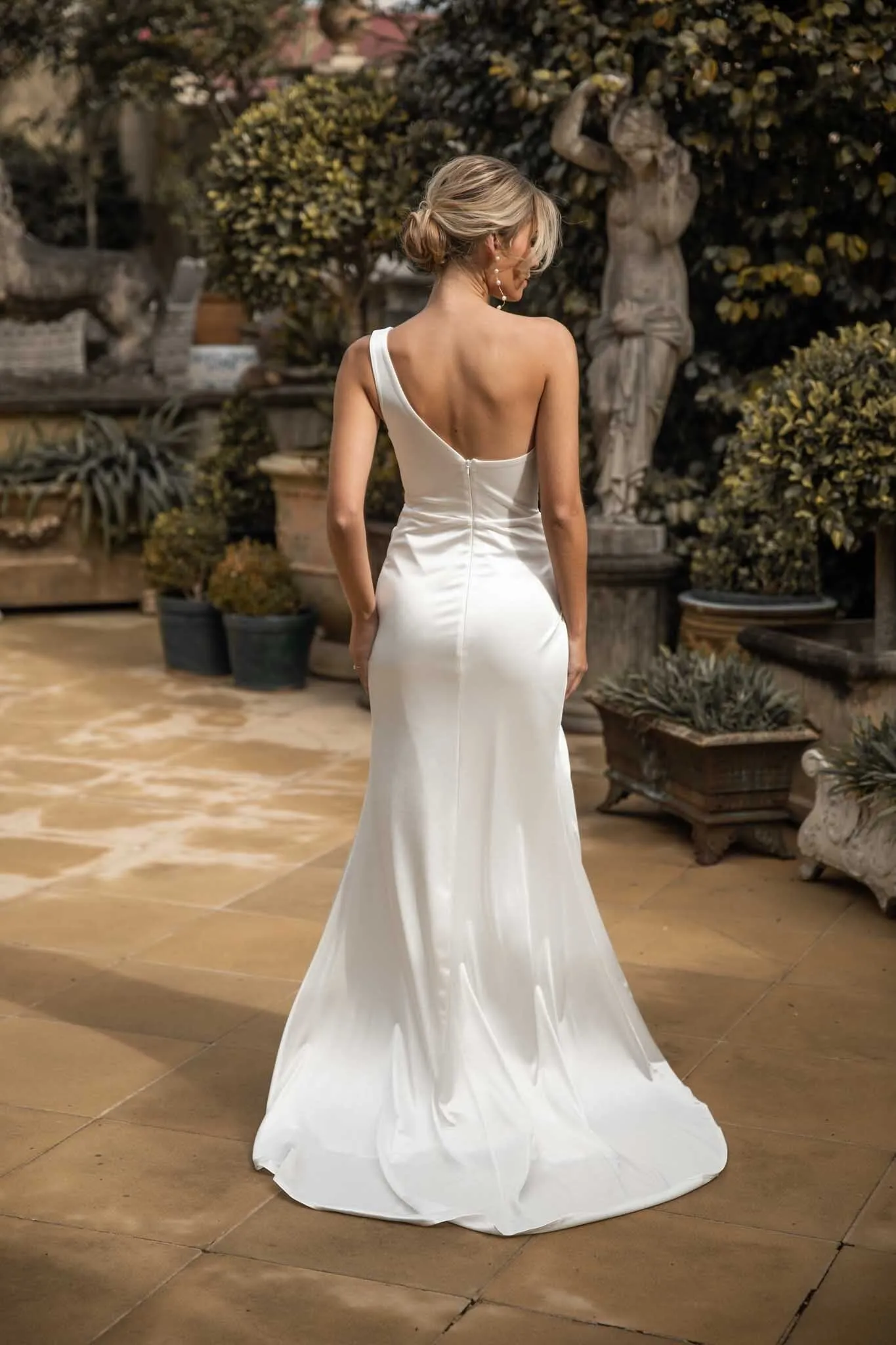 Kendra Luxe Stretch Satin Gown - Ivory