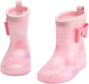 Kids Rain Boots, Toddler Girls & Boys Rain Boots Waterproof Water Shoes Non-slip Mud Boot with Non Slip Bottom