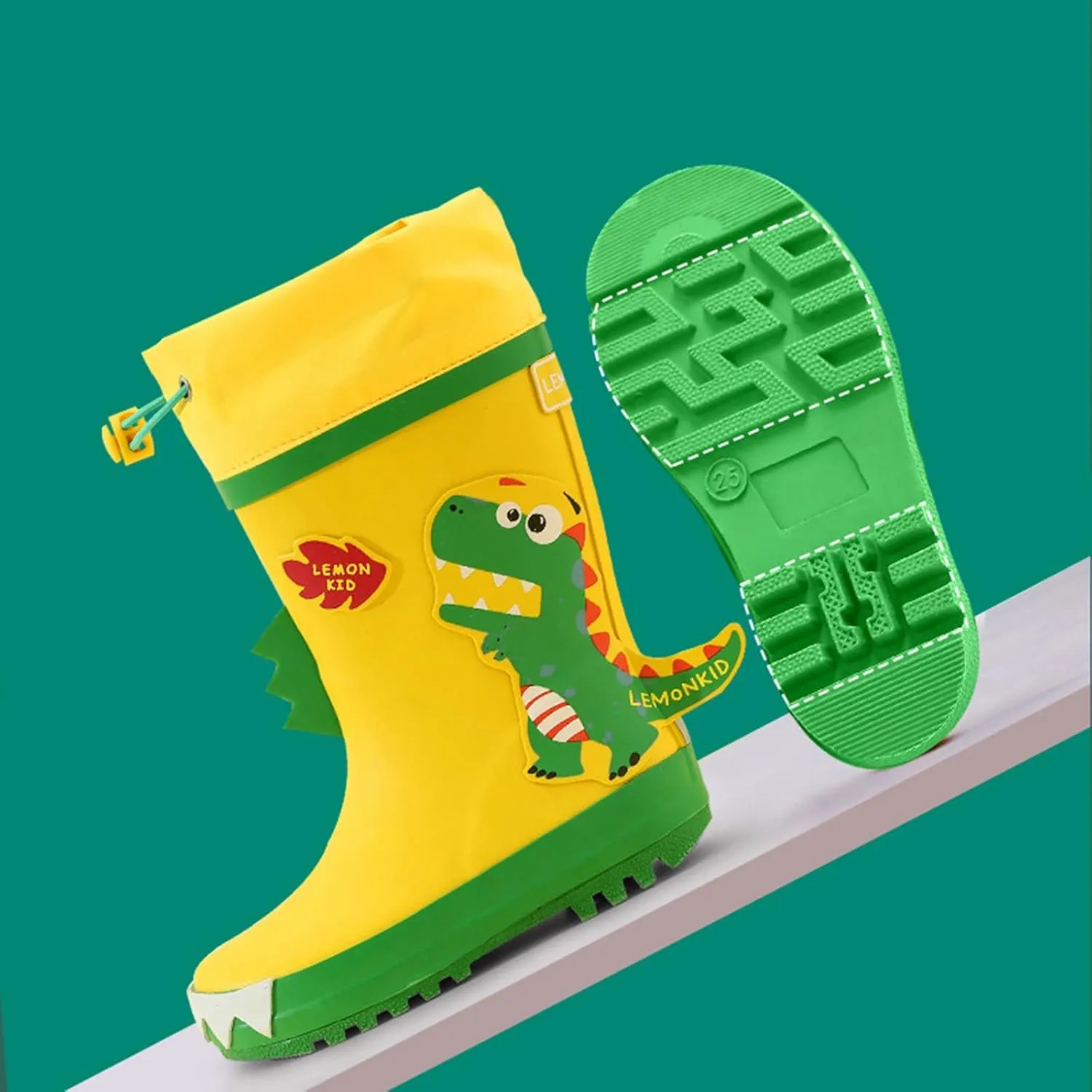 Kids Rain Boots Unisex Children Waterproof Rubber Boots Dinosaur Toddler Rain Shoes Non Slip For Girls Rain Boots Boys