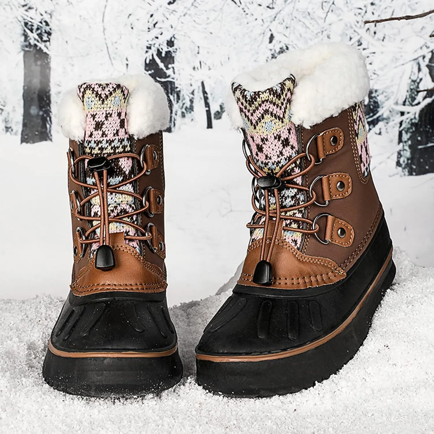 Kids Shoes Snow Boots Girls Boys OutdoorBoots Warm Boots With Cotton Snow Boots High Heel Little Girls Riding Boots