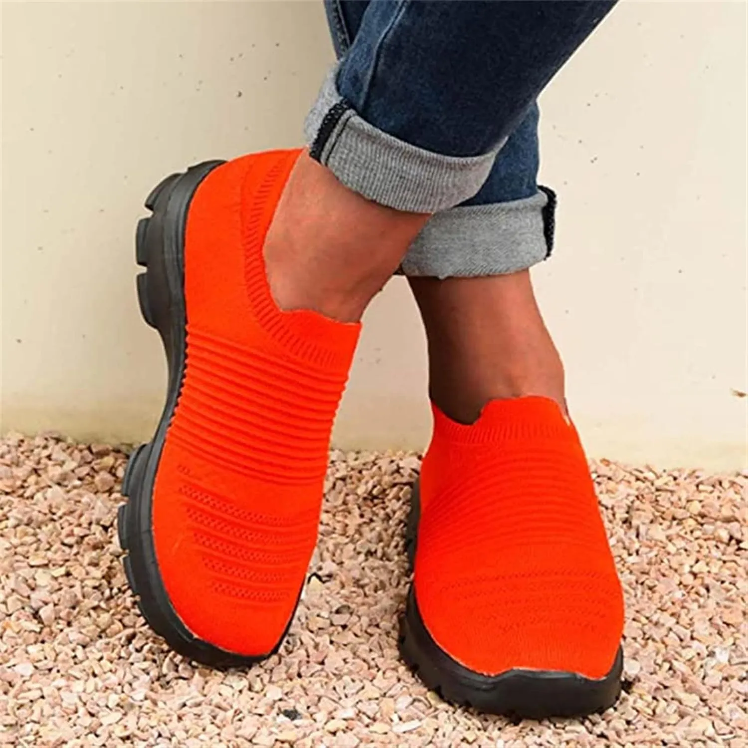 Ladmiple Gym Shoes For Women Workout Running Slip On Lightweight Tennis Shoes Non Slip Fashion Mesh Walking Sneakers