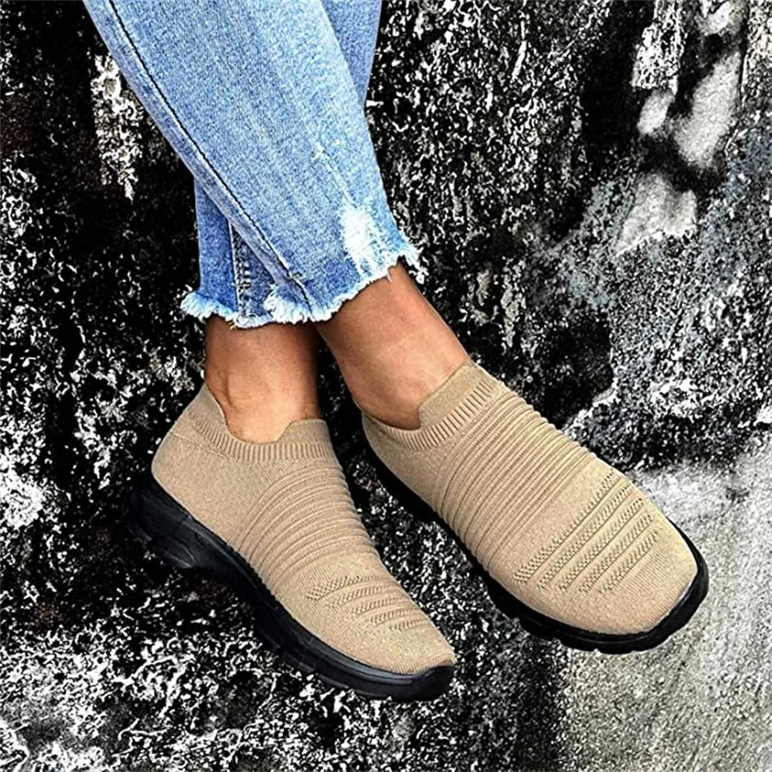 Ladmiple Gym Shoes For Women Workout Running Slip On Lightweight Tennis Shoes Non Slip Fashion Mesh Walking Sneakers