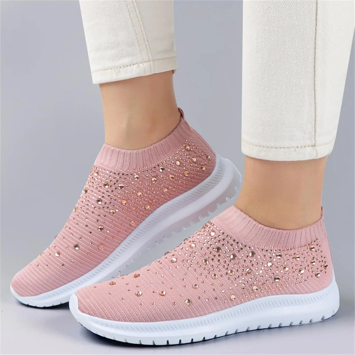 Ladmiple Gym Shoes For Women Workout Running Walking Shoes Slip on Sock Sneakers Mesh Non Slip Athletic Tennis Shoes