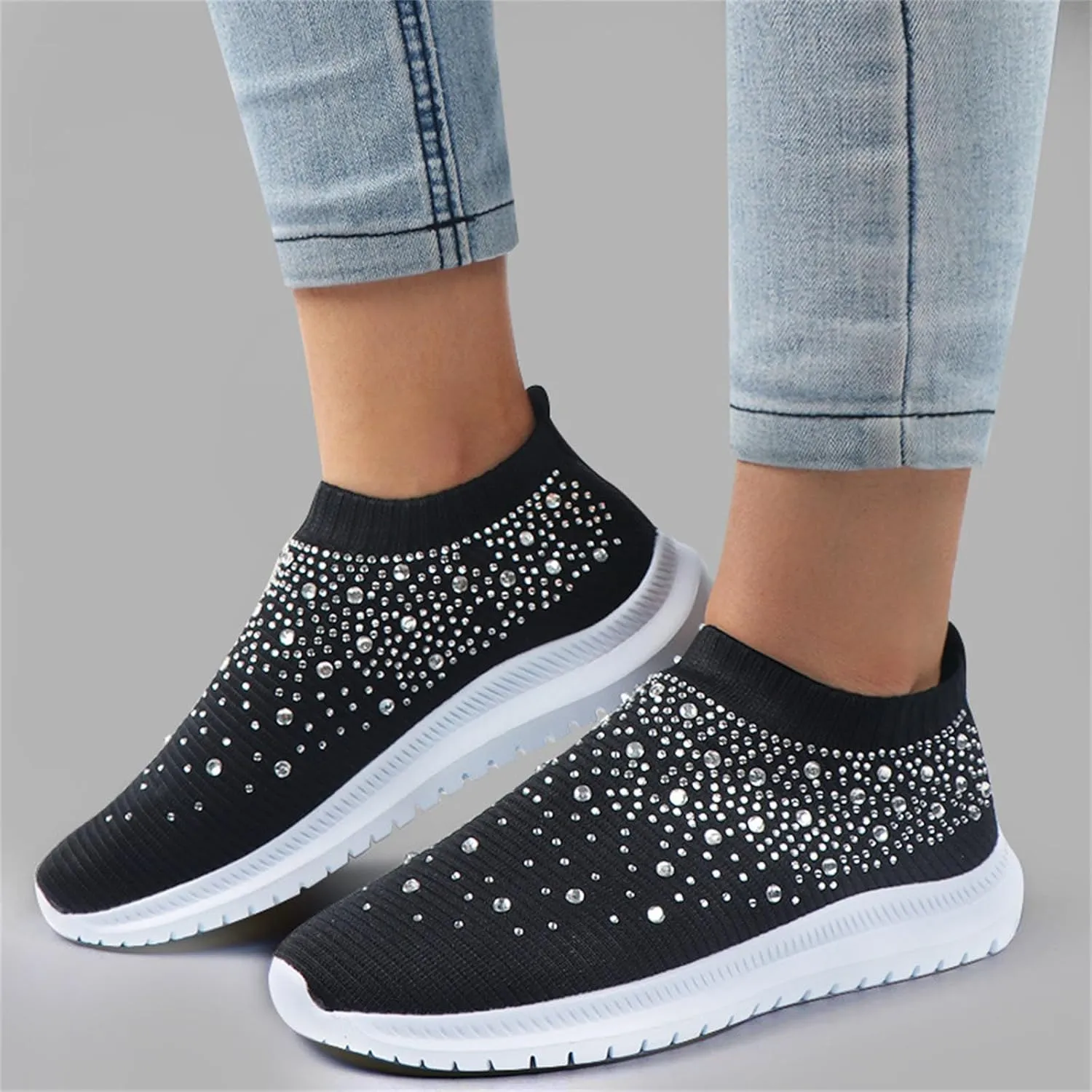 Ladmiple Gym Shoes For Women Workout Running Walking Shoes Slip on Sock Sneakers Mesh Non Slip Athletic Tennis Shoes