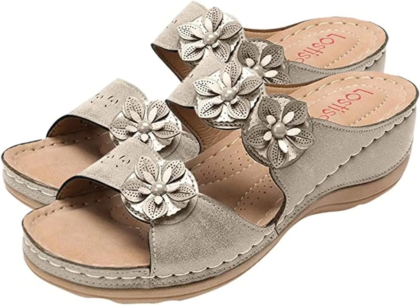 Ladmiple Orthopedic Sandals for Women Arch Support Open Toe Flip Flops Anti-Slip Platform Orthotic Sandal Walking Shoes