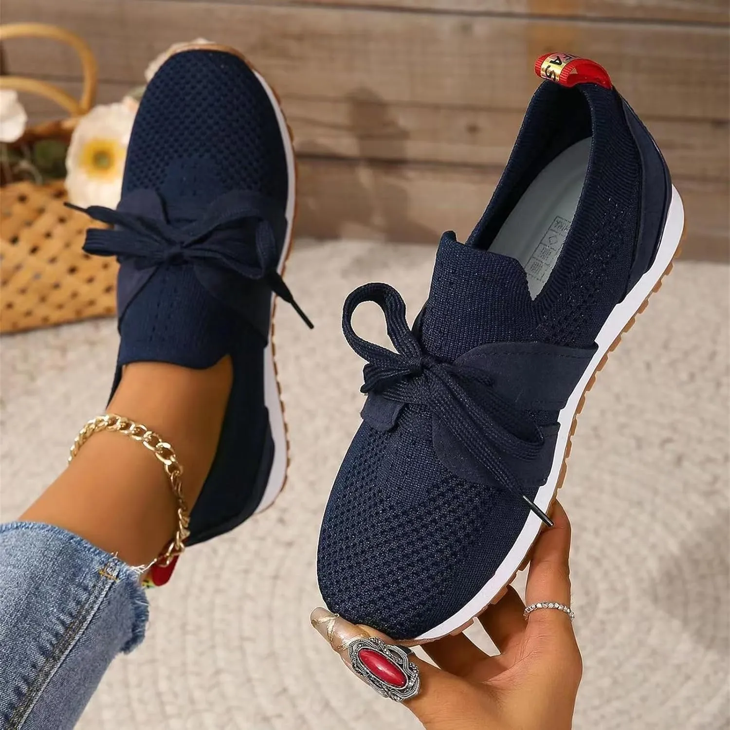 Ladmiple Running Shoes For Women Walking Shoes Comfort Light Weight Mesh Non Slip Casual Athletic Gym Tennis Slip On Sneakers