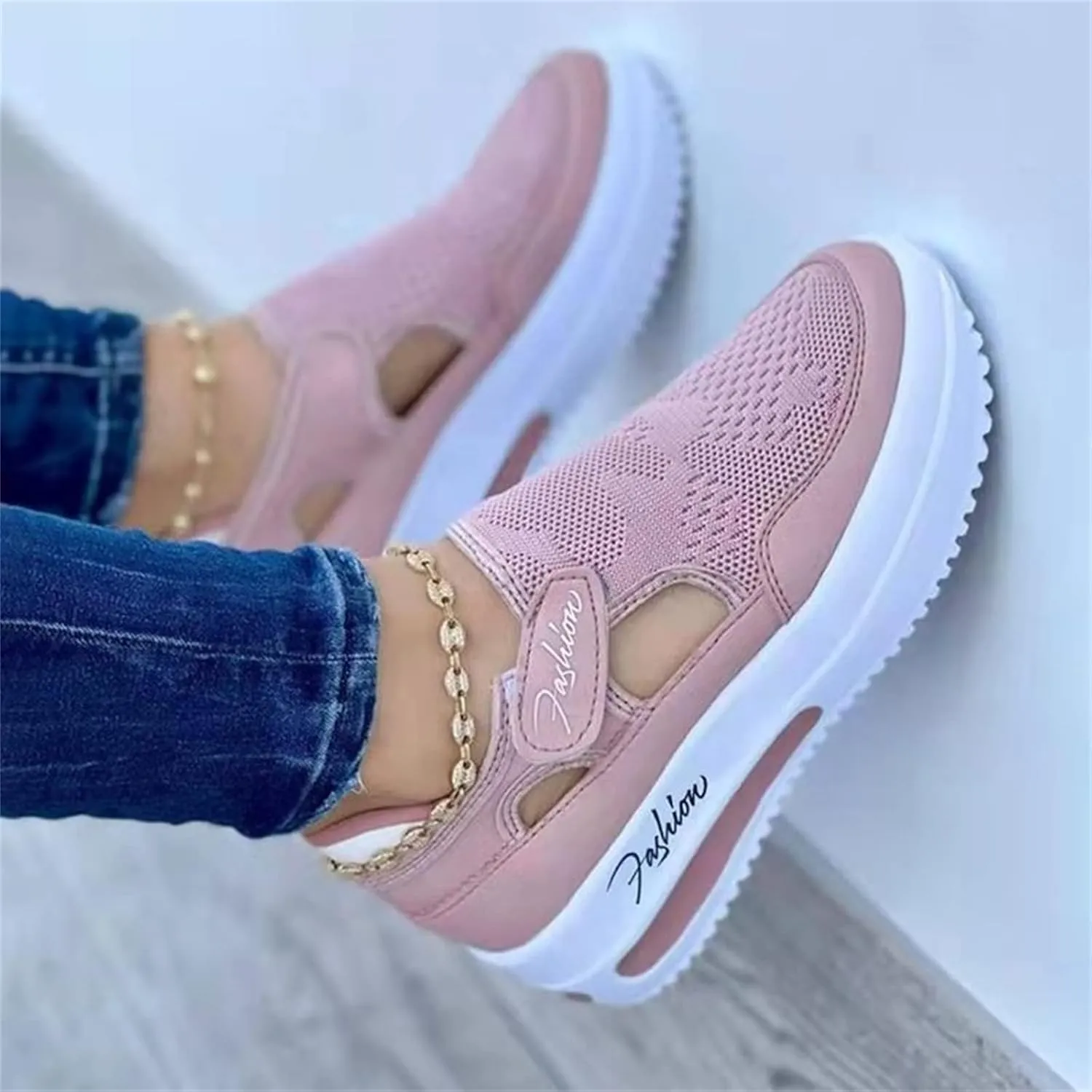 Ladmiple Shoes For Women Slip On Sneakers Running Shoes Non Slip Tennis Walking Sneakers Fashion Slip On Platform Shoes