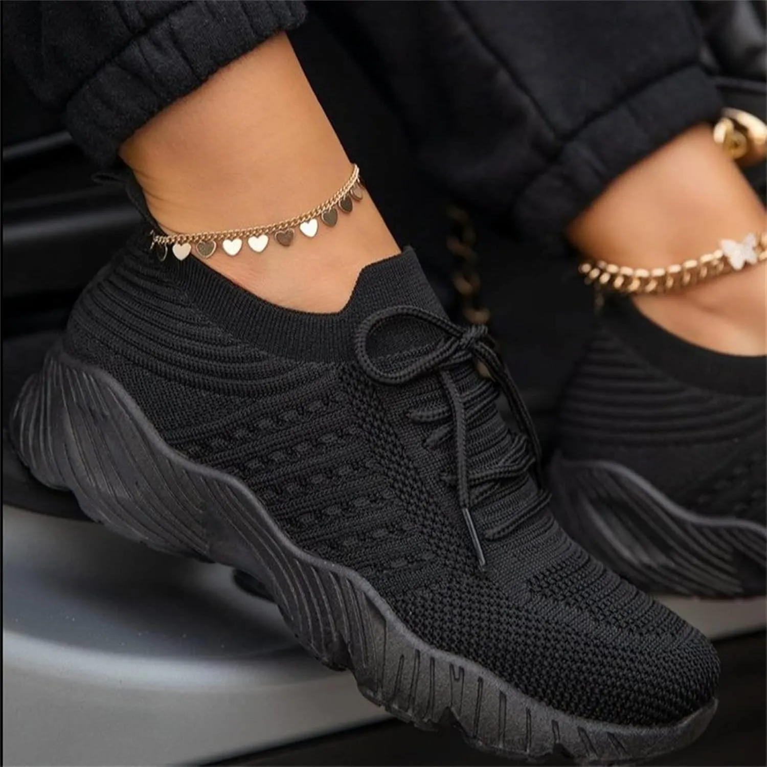 Ladmiple Shoes For Women Sneakers Slip On Lightweight Non Slip Gym Workout Tennis Running Shoes Fashion Walking Sneakers
