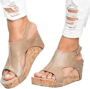 Ladmiple Summer Sandals for Women 2023 Platform Ankle Strap Slip On Wedge Sandal Open Toe Comfy High Heel Dressy Wedges
