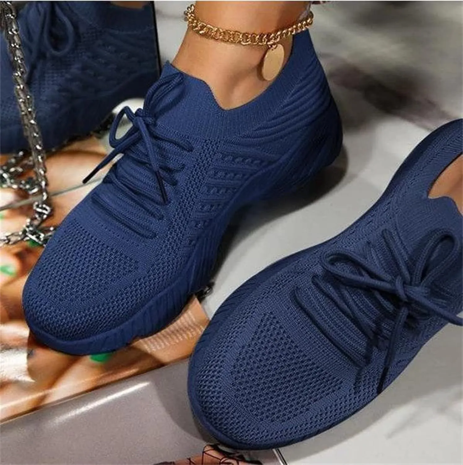 Ladmiple Tennis Shoes Womens Walking Running Slip on Sock Sneakers Lady Mesh Loafers Non Slip Fashion Casual Athletic Shoes