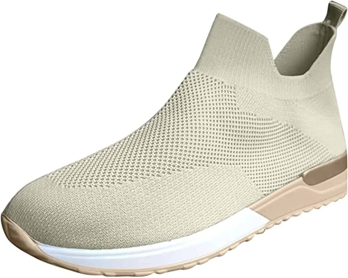 Ladmiple Walking Shoes Women Comfort Slip On Sneakers Breathable Lightweight Non Slip Mesh Gym Running Workout Shoes