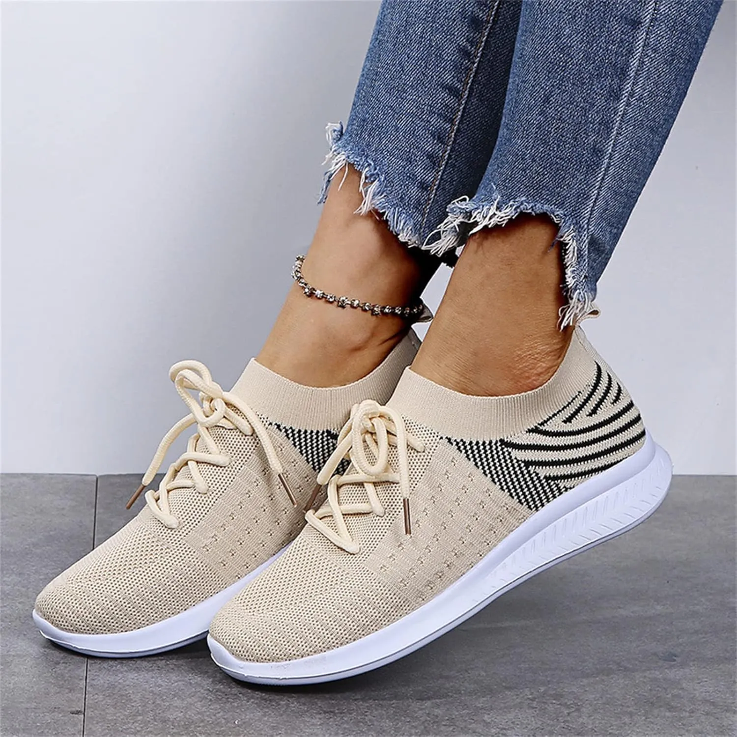 Ladmiple Walking Shoes Women Slip On Lightweight Sneakers Tennis Workout Gym Shoes Non Slip Comfort Fashion Running Shoe