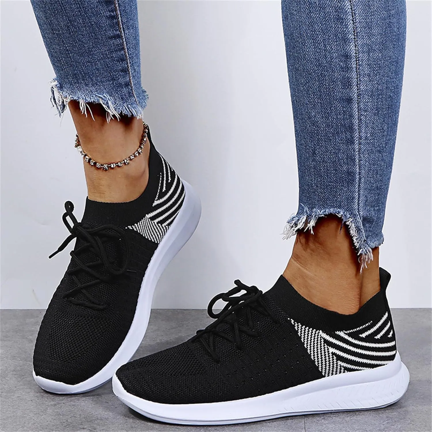 Ladmiple Walking Shoes Women Slip On Lightweight Sneakers Tennis Workout Gym Shoes Non Slip Comfort Fashion Running Shoe