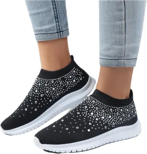 Ladmiple Walking Sneakers For Women Wide Width Athletic Running Shoes Slip On Mesh Athletic Tennis Workout Sneakers