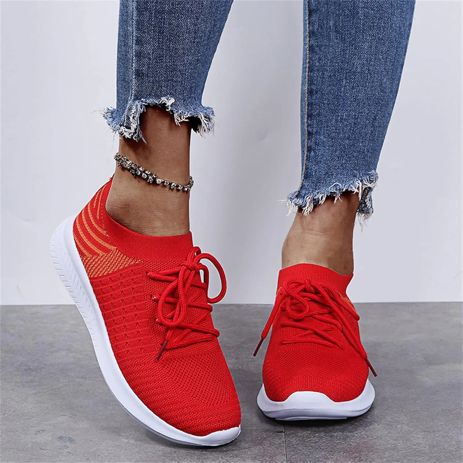Ladmiple Walking Sneakers For Women Wide Width Tennis Shoes Slip On Memory Foam Non Slip Athletic Running Gym Sneakers