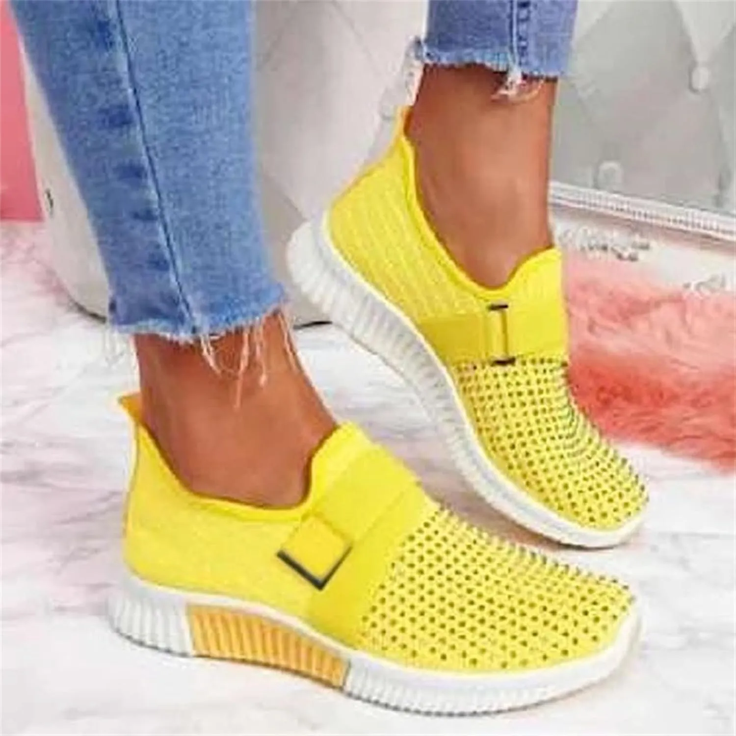 Ladmiple Womens Tennis Shoes Running Fashion Sport Gym Jogging Walking Fitness Sneakers Non Slip Slip On Athletic Shoes