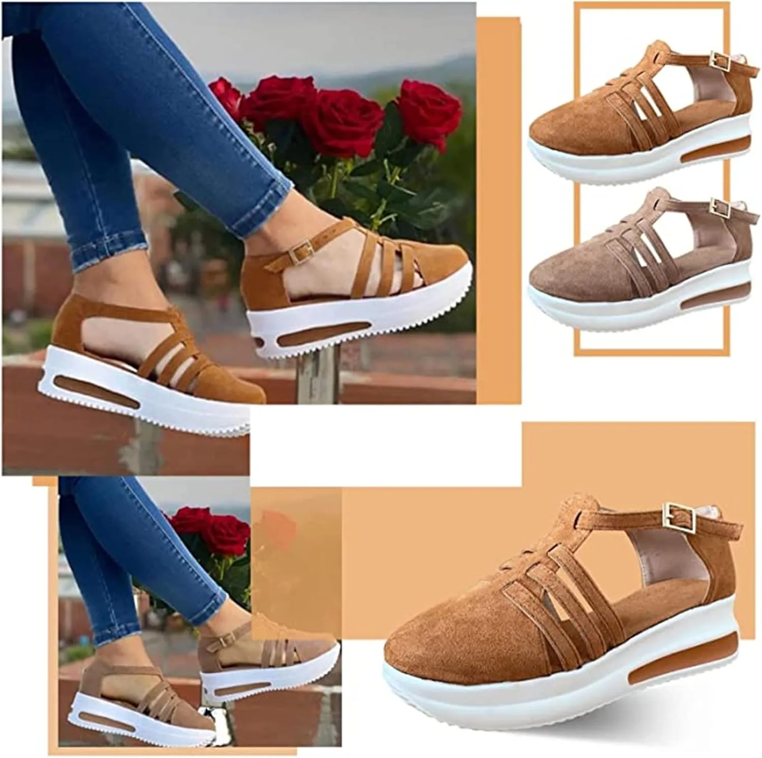 Lausiuoe Sneakers For Women Slip On Arch Support Walking Shoes Non Slip Fashion Casual Comfort Gym Sports Running Shoes