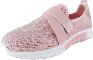 Lausiuoe womens shoes slip on casual walking Womens Slip On Walking Shoes Non Slip Running Shoes Breathable Mesh Workout Tennis Shoes Lightweight Gym Fashion Sneakers
