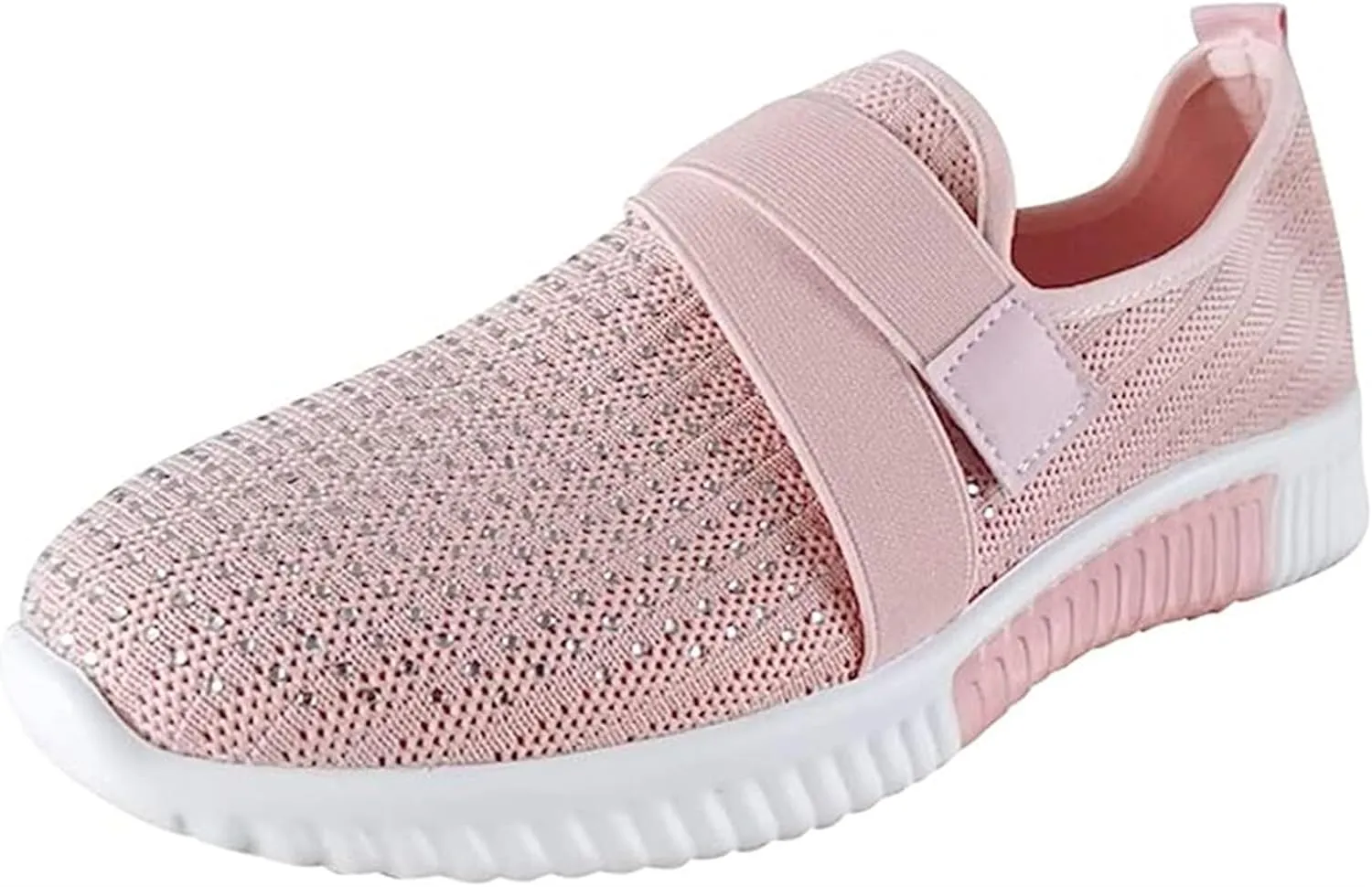 Lausiuoe womens shoes slip on casual walking Womens Slip On Walking Shoes Non Slip Running Shoes Breathable Mesh Workout Tennis Shoes Lightweight Gym Fashion Sneakers