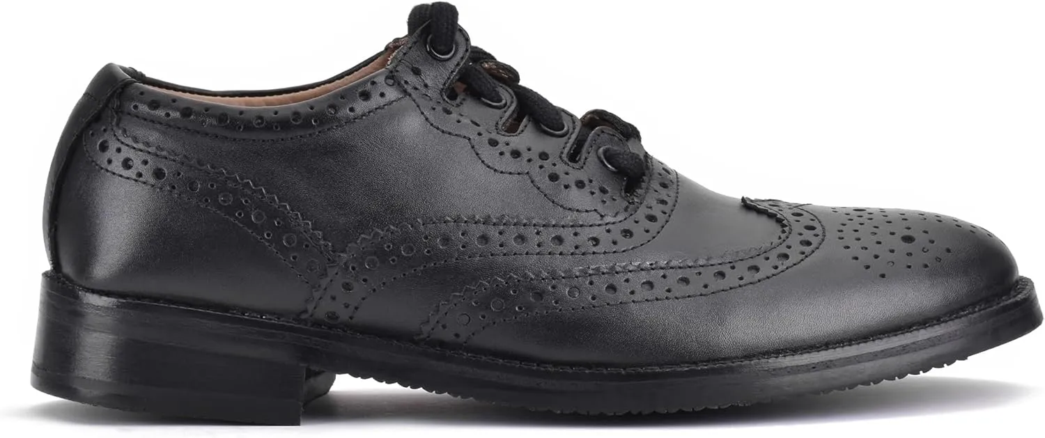 Leather Ghillie Brogue Kilt Shoes Traditional Scottish Piper and Highland Outfit Wedding Shoes Featuring Extra Long Laces & Leather Tassels - Sizes 7  15 Style - Comfort Piper Color - Black