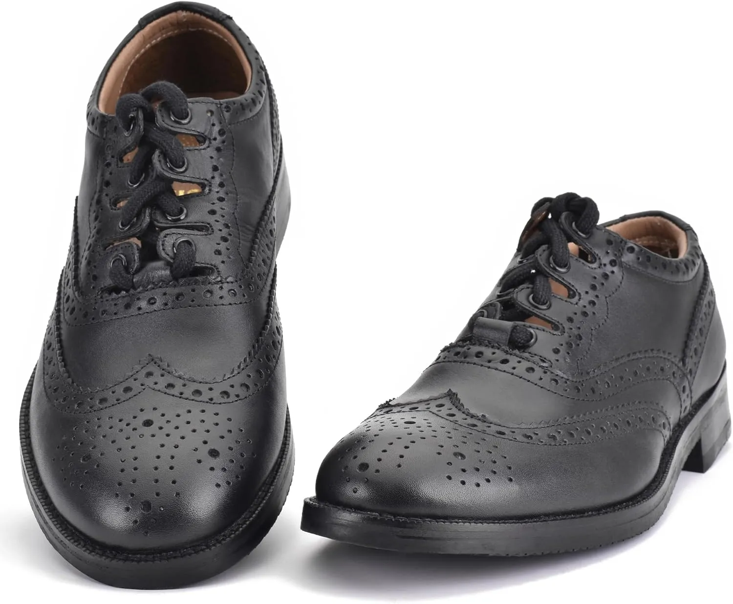 Leather Ghillie Brogue Kilt Shoes Traditional Scottish Piper and Highland Outfit Wedding Shoes Featuring Extra Long Laces & Leather Tassels - Sizes UK 7 Style - Comfort Piper Color  Black