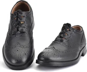Leather Ghillie Brogue Kilt Shoes Traditional Scottish Piper and Highland Outfit Wedding Shoes Featuring Extra Long Laces & Leather Tassels - Sizes UK 7 Style - Comfort Piper Color  Black