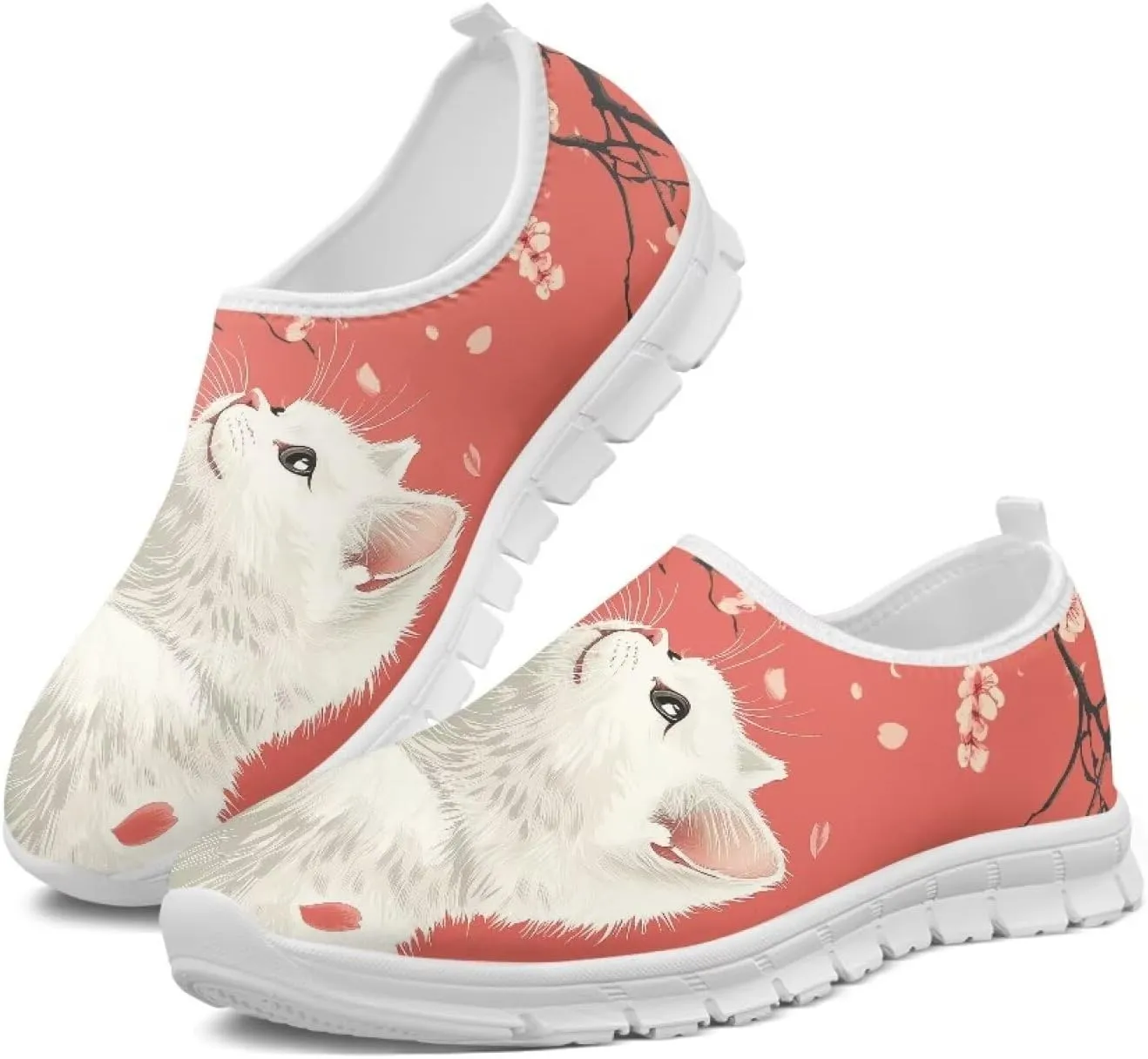 Low-Top Slip Ons Women's Casual Sneakers Non Slip Soft Loafers Comfortable Walking Shoe Fashion Sneakers White Sole Size 5.5-11.5