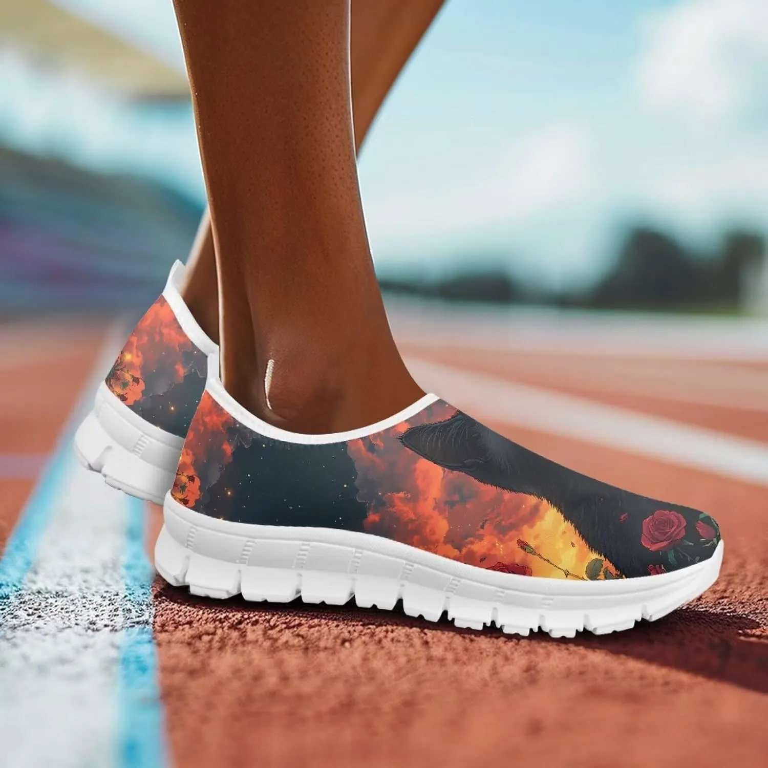 Low-Top Slip Ons Women's Casual Sneakers Non Slip Soft Loafers Comfortable Walking Shoe Fashion Sneakers White Sole Size 5.5-11.5