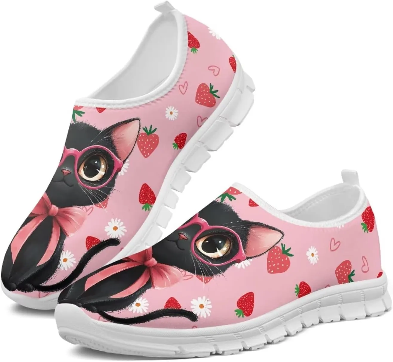 Low-Top Slip Ons Women's Casual Sneakers Non Slip Soft Loafers Comfortable Walking Shoe Fashion Sneakers White Sole Size 5.5-11.5