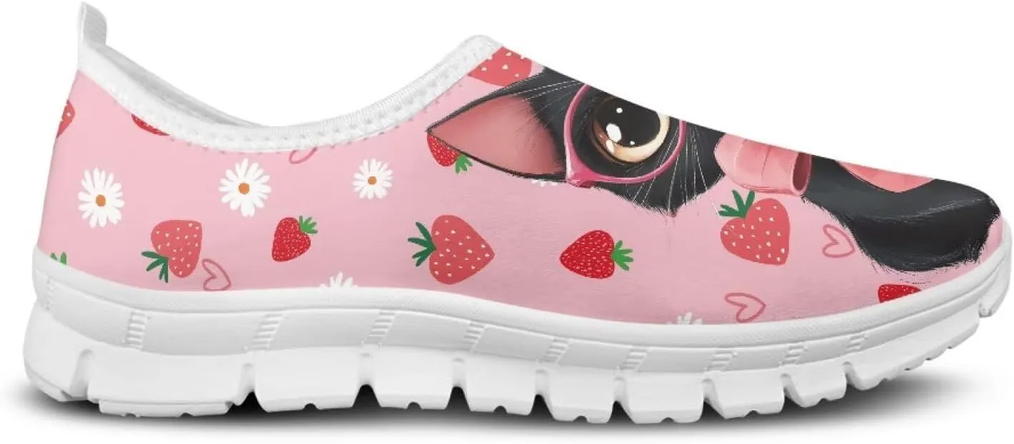 Low-Top Slip Ons Women's Casual Sneakers Non Slip Soft Loafers Comfortable Walking Shoe Fashion Sneakers White Sole Size 5.5-11.5