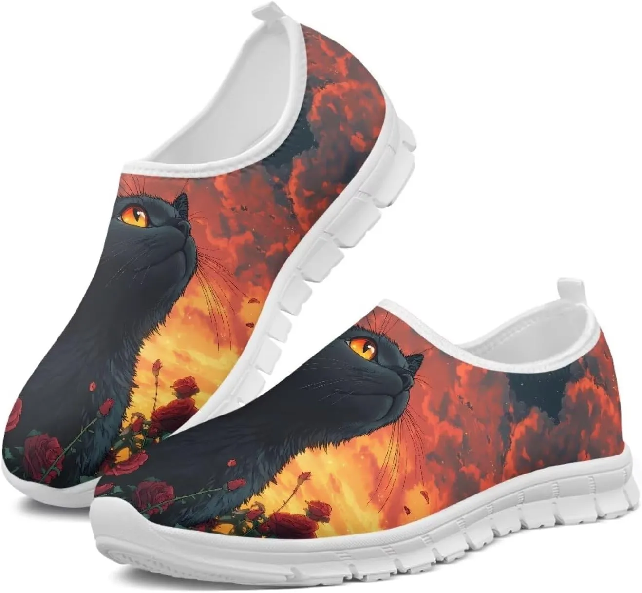Low-Top Slip Ons Women's Casual Sneakers Non Slip Soft Loafers Comfortable Walking Shoe Fashion Sneakers White Sole Size 5.5-11.5