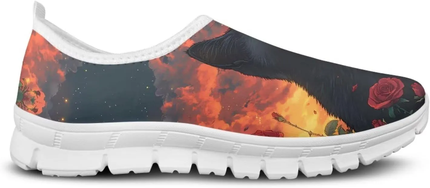 Low-Top Slip Ons Women's Casual Sneakers Non Slip Soft Loafers Comfortable Walking Shoe Fashion Sneakers White Sole Size 5.5-11.5
