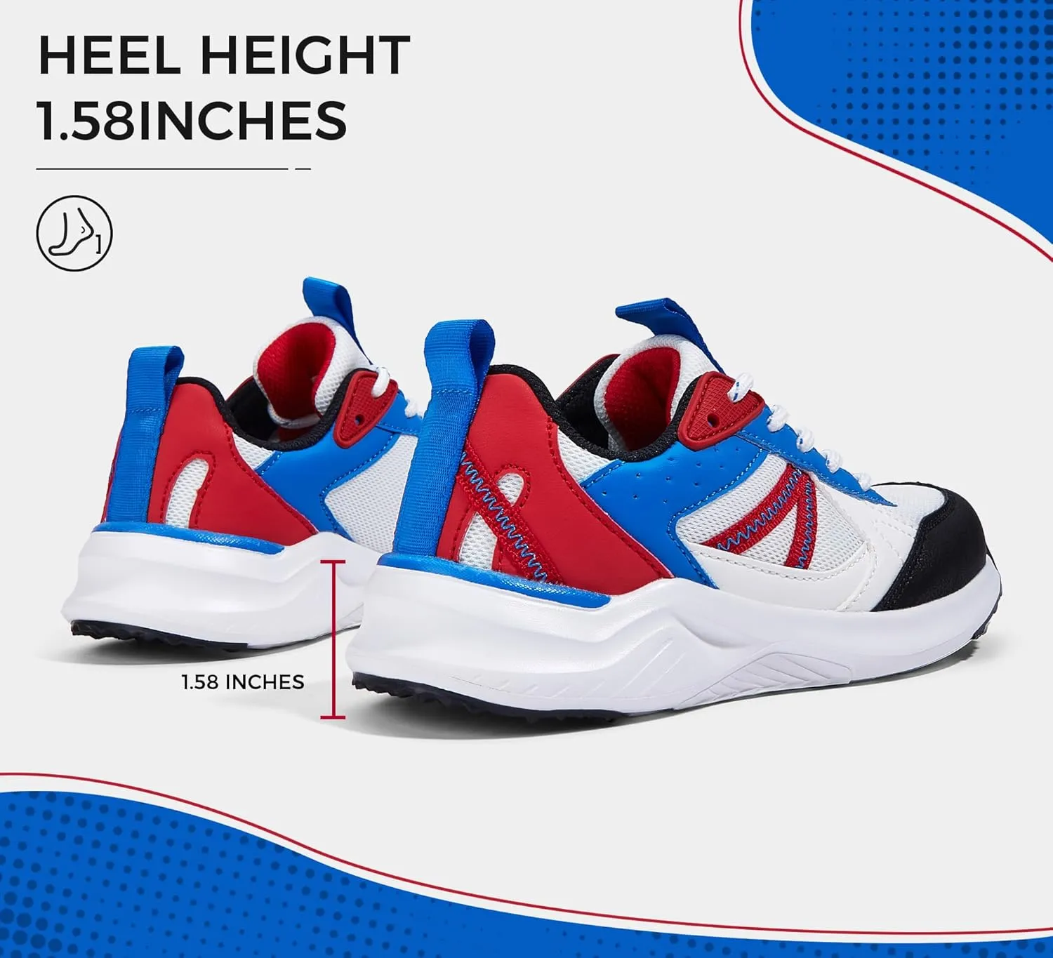 LUCKY STEP Kids Fashion Sneakers for Boys Girls Tennis Casual Athletic Running Shoes Breathable Lace-up Cushioned Trainers Walking Footwear Toddler