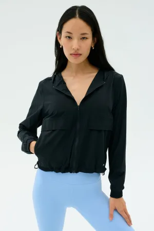 Megan Woven Nylon Jacket - Black