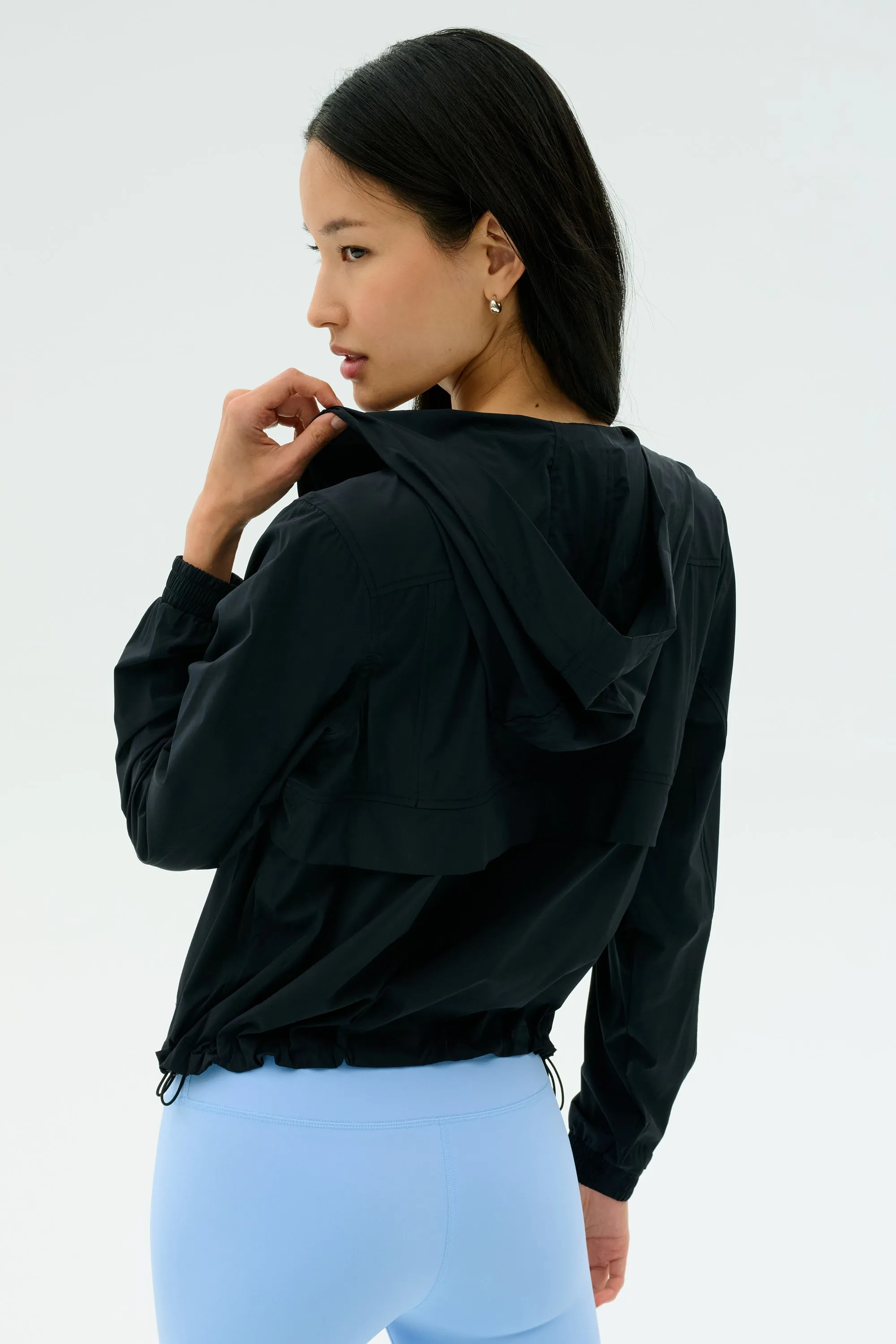Megan Woven Nylon Jacket - Black
