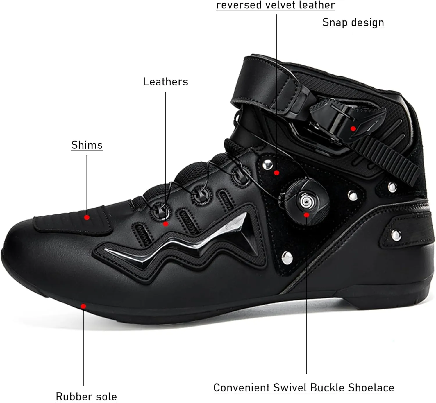 Mens Fashion Motorcycle/Motorbike Boots Crash Protection Stylish short Ankle Racing Adventure Off Road Touring Sports Safety Shoes Reinforced Street Riding Shoes Ankle Support, Anti-Slip Sole