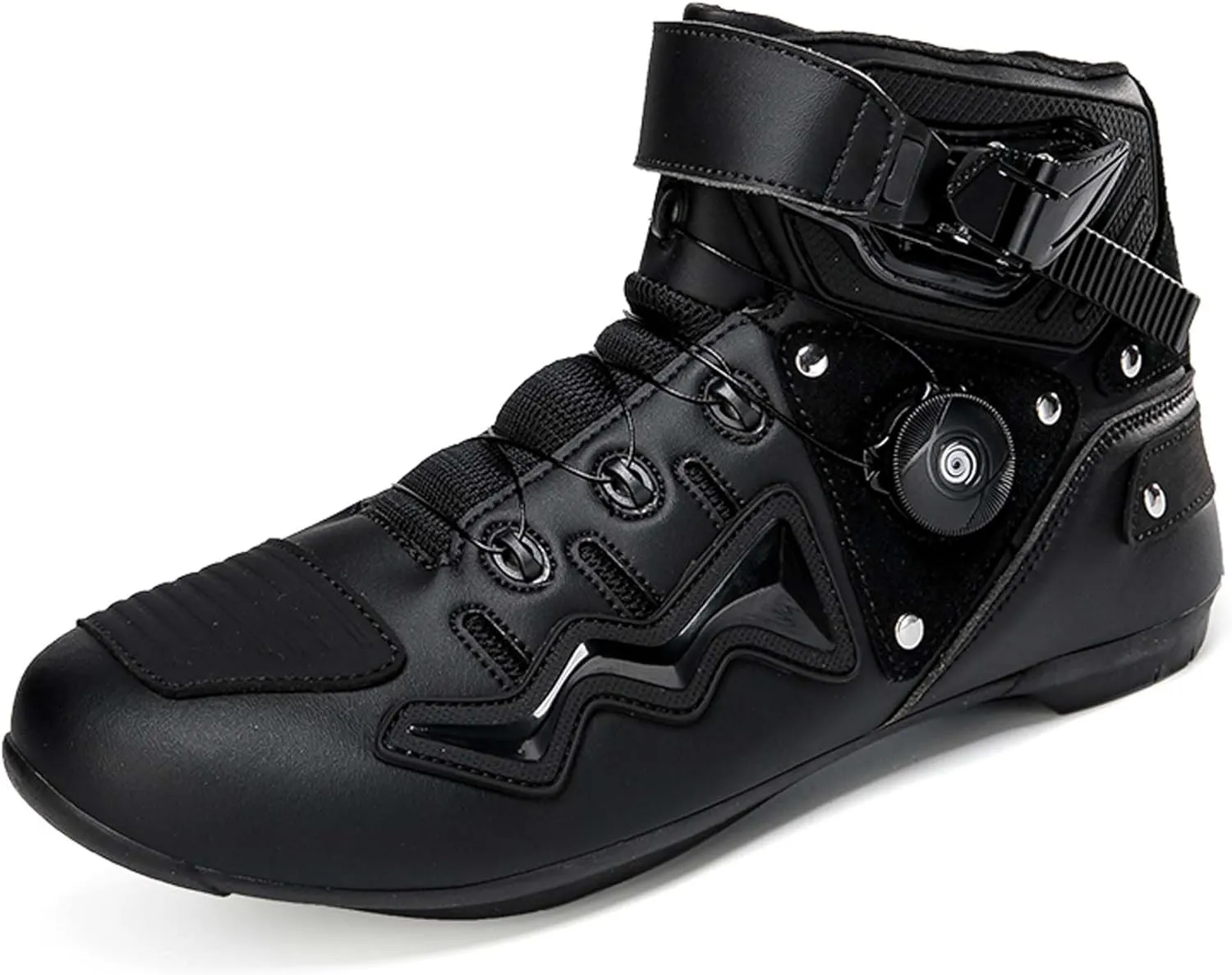 Mens Fashion Motorcycle/Motorbike Boots Crash Protection Stylish short Ankle Racing Adventure Off Road Touring Sports Safety Shoes Reinforced Street Riding Shoes Ankle Support, Anti-Slip Sole