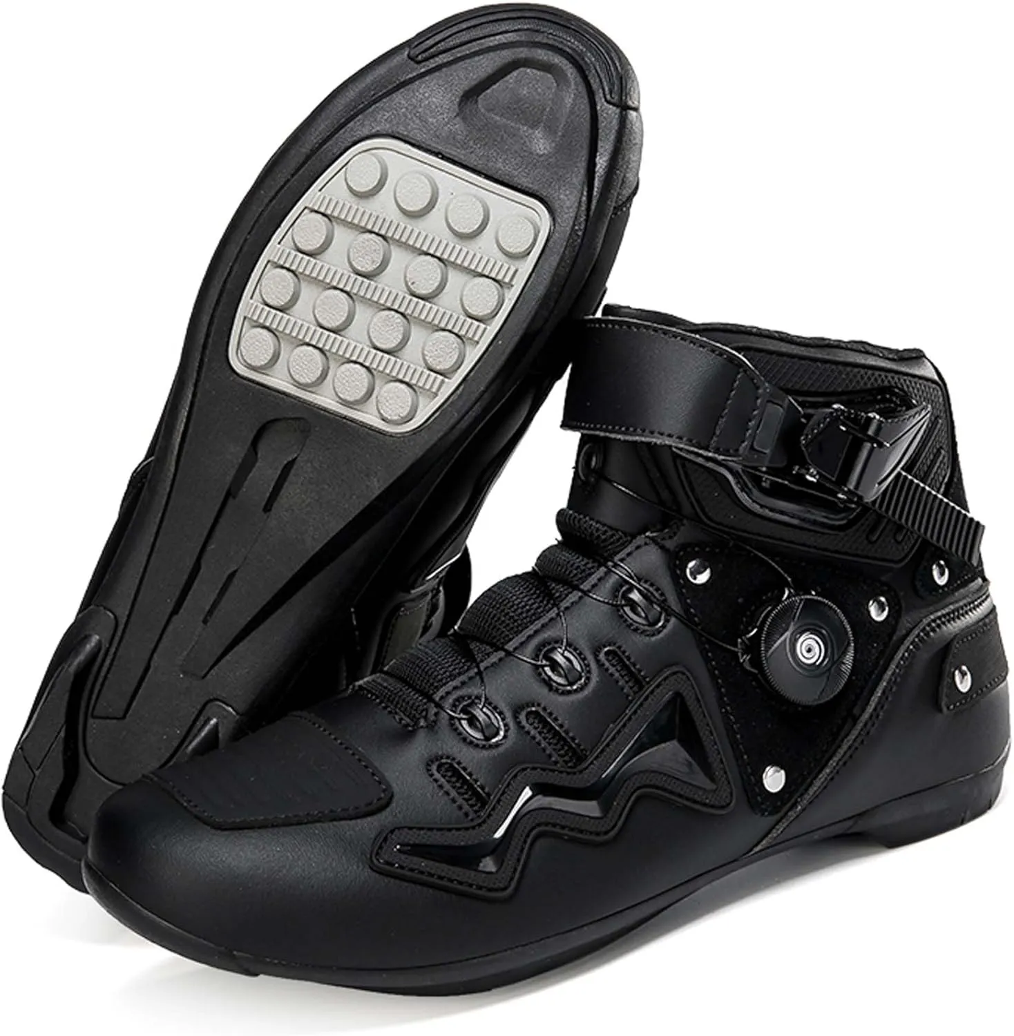Mens Fashion Motorcycle/Motorbike Boots Crash Protection Stylish short Ankle Racing Adventure Off Road Touring Sports Safety Shoes Reinforced Street Riding Shoes Ankle Support, Anti-Slip Sole
