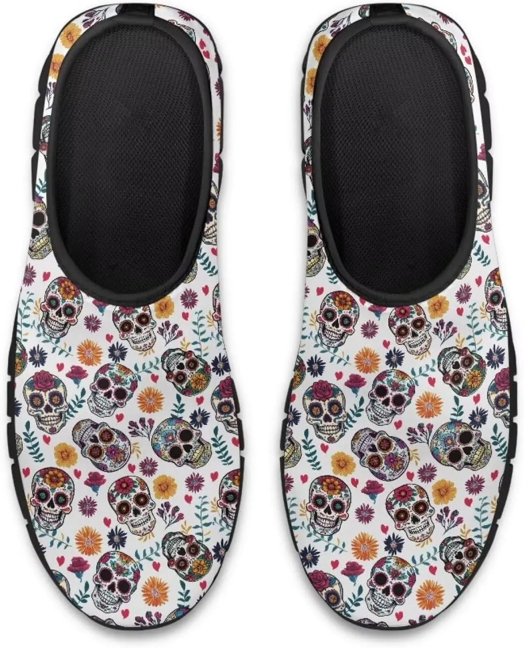 Men's Skull Casual Shoes Low Cut Sports Sneakers Slip On Flat Loafers Non-Slip Comfortable Running Shoes for Outdoor