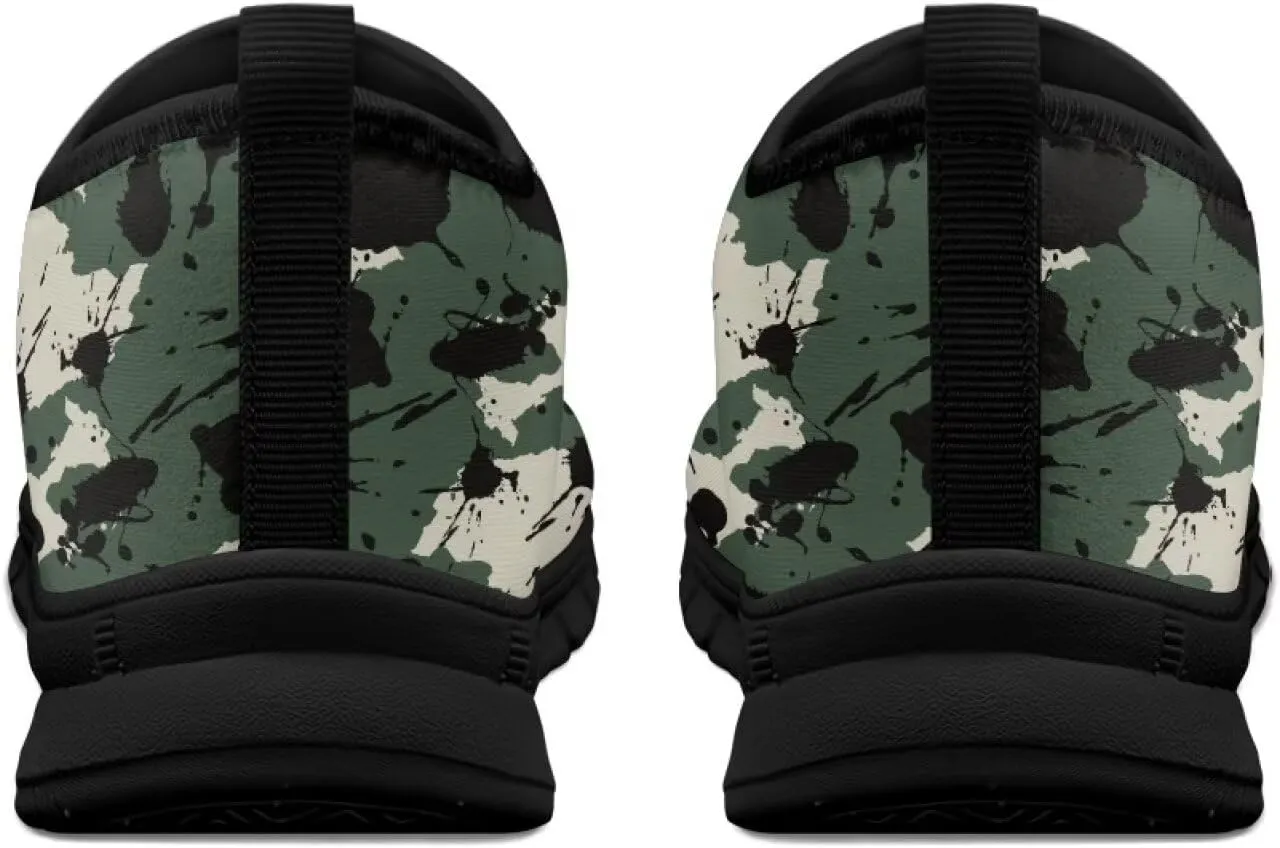 Mens Slip On Casual Shoes Flat Loafers Camouflage Sports Sneakers Non-Slip Comfortable Low Top Outdoor Running Shoes