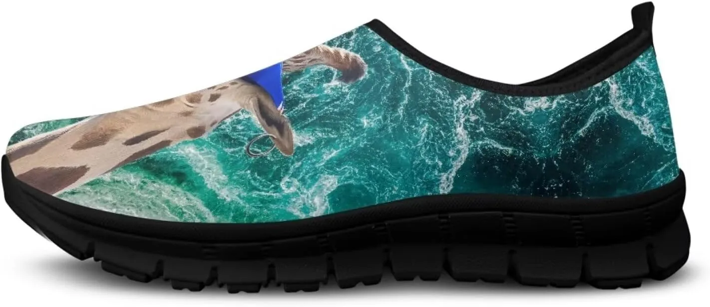 Men's Slip On Casual Walking Shoes Flat Loafers Animal Print Sneakers Anti-Skid Comfortable Low Cut Sports Sneakers