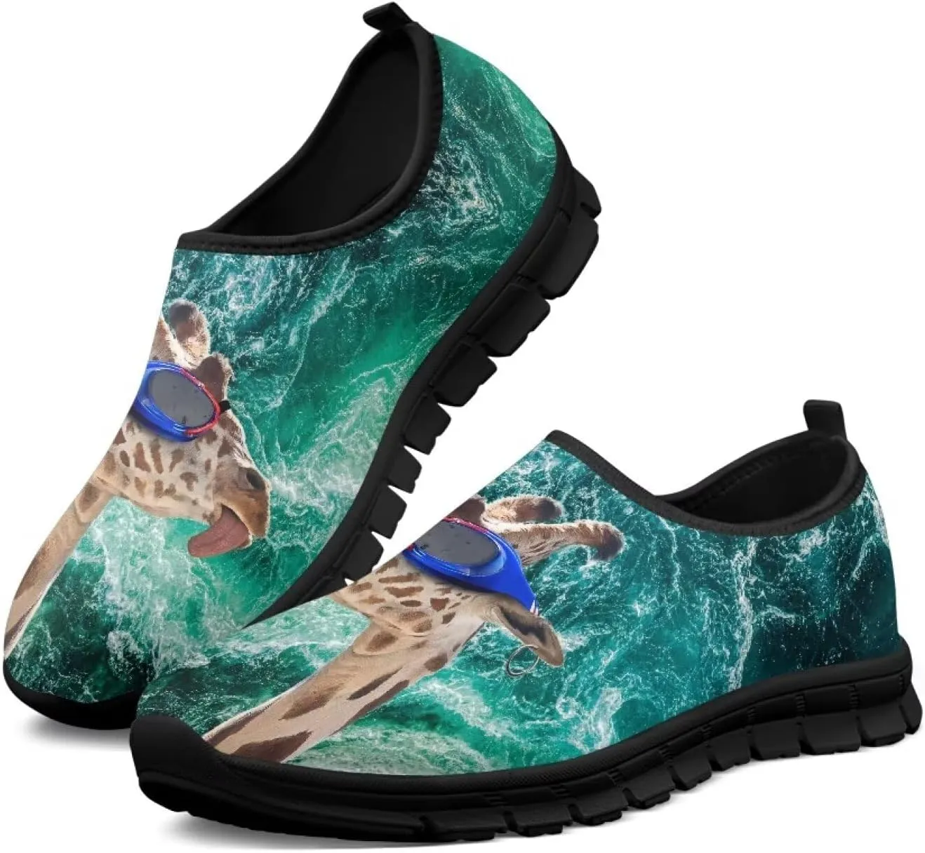 Men's Slip On Casual Walking Shoes Flat Loafers Animal Print Sneakers Anti-Skid Comfortable Low Cut Sports Sneakers