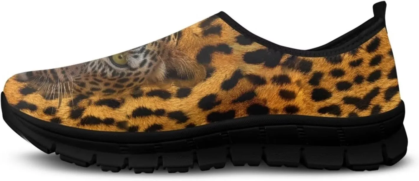 Men's Slip On Casual Walking Shoes Flat Loafers Animal Print Sneakers Anti-Skid Comfortable Low Cut Sports Sneakers