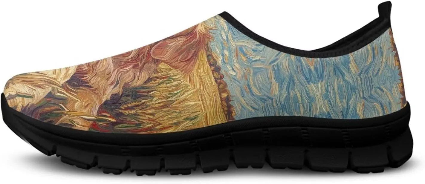 Men's Slip On Low Cut Sports Sneakers Van Gogh Casual Shoes Non-Slip Comfortable Outdoor Workout Footwear US5-14