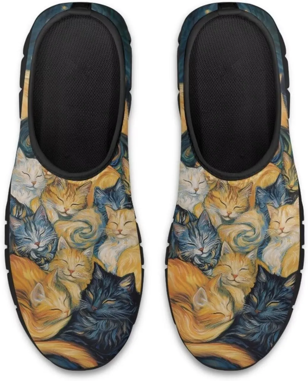 Men's Slip On Low Cut Sports Sneakers Van Gogh Casual Shoes Non-Slip Comfortable Outdoor Workout Footwear US5-14