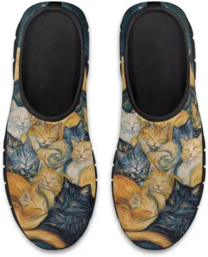 Men's Slip On Low Cut Sports Sneakers Van Gogh Casual Shoes Non-Slip Comfortable Outdoor Workout Footwear US5-14